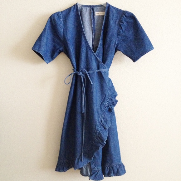 asos denim wrap dress